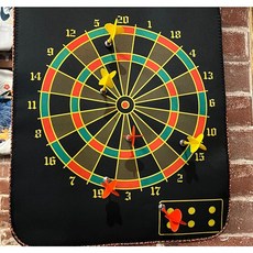 子甄彣璟 磁吸式飛鏢組 雙面標靶 磁性安全飛鏢盤 露營親子遊戲, 1個, Black