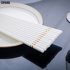 DFMEI 高溫無毒陶瓷碗盤餐具高顏值簡約骨瓷碗米飯碗菜盤湯碗, 1個, 金鑲玉陶瓷筷子, 參考詳情