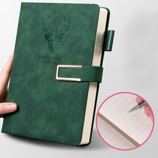 소담픽 방수 가죽 만년 다이어리 줄노트, 1개, 그린