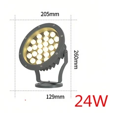 RGB LED 정원등 야외 24W 36W 나무 투영등 파티오 장식 무드등 잔디밭 공원 조경용, 01 하얀색, 04 AC12V, 06 24 W
