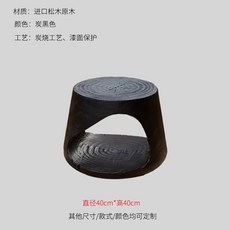 검정 원목 스툴 의자 32x32x45cm 빈티지 인테리어 우드 카페 목탄 A, 1개, H. 고양이 구멍 40x40cm