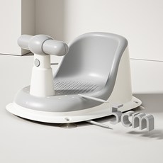 寶寶洗澡坐椅兒童洗澡神器洗澡凳可坐託座椅嬰兒浴盆支架防滑浴凳, 1個, 灰色:如圖