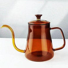 난로주전자 두꺼운 20oz/600ml 포트 전자 주전자 커피 수있는 얇은 구즈넥 주둥이 스, D. 앰버 600ml