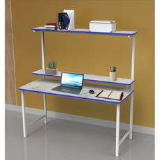 썬라이프 F3입식 900 2단선반 학생 게이밍 DIY 철제 컴퓨터책상, 900워시블루