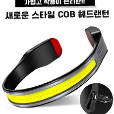 헤드 광원 COB 경량 야외 충전식 LED 조사 각도 랜턴 넓은 착용 활동용, 1개, 상세페이지 참조