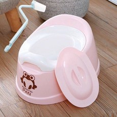 兒童馬桶 移動式寶寶坐便器：防滑加高設計，環保材質，方便清洗, 馬卡龍粉色+刷子