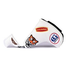 COLLYS GOLF 老虎 L型推桿套, 白色, 1個