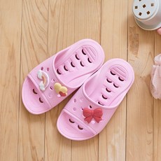 모던하우스 아동용 PVC 물빠짐 욕실화 리본, PINK, 1개