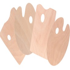 유화 아크릴 물감 미술용 우드 파레트 팔레트, 1개, 원형소, 원형 - 소