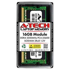 A-Tech 삼성 M471A2K43DB1-CWE용 16GB RAM 교체품 | DDR4 3200MHz PC4-25600 2Rx8 1.2V SODIMM 260핀 메모리 모듈