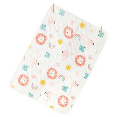 嬰兒隔尿墊 - 防水墊 保潔墊 護理墊 柔軟透氣 多尺寸可選, 獅子小兔, 1個