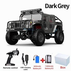 오프로드 몬스터 4WD 산악 RC카 무선 4륜 대형 4wd 원격 입문용 rc카 선물, 그레이_600mAh 1개+1300mAh 2개