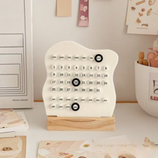 링 캘린더 장식품 만년 달력 테이블 장식 북유럽 촬영 소품 여자친구 사진 찍기 좋은 물건 1개, 화이트