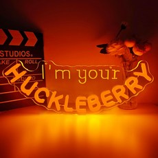 벽 장식을 Im Your Huckleberry 네온사인 서부 카우보이 영화 네온 라이트 업 사인 맨 케이브 디메이블 영감을 받은 바 차고 뒷마당 홈 침실 아빠 팬 선물, Yellow