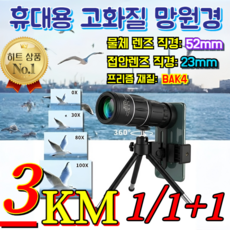 [3KM 초장거리] 휴대용 고화질 망원경 단안경 망원경 고성능 신축주밍 미니 손떨림 방지 세트 hd 단망경, (1개) [16X52 수지 모델]