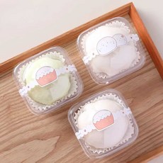 화과자포장용기 모찌포장용기 100개 두쫀쿠 100세트/투명(바닥+뚜껑)