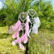 전통공예소품 꾸세요 하트 드림캐쳐 마크라메 감성, GS002090 하트드림캐쳐 화이트