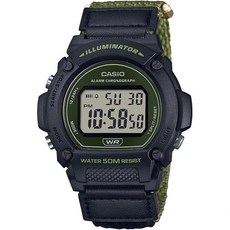 Casio 카시오 W219H 시리즈 남자 디지털 시계 50M WR LED Illuminator 100 SEC 크로노그래프 1/100 Stopwatch Daily 알람 Hourl