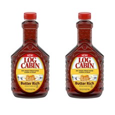 Log Cabin 팬케이크 와플용 버터 리치 시럽 710ml 2개