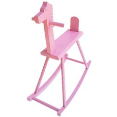 성인 흔들 말 의자 원목 아이방 키즈카페 파티룸 촬영, 핑크, 1개