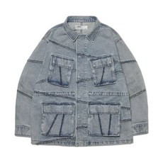 [노매뉴얼] R.C DENIM BDU JACKET - WASHED BLUE