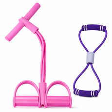 리리론스 홈트 전신 운동밴드 세트 로잉밴드 4줄 튜빙밴드 8자 밴드 스트레칭 다이어트 근력운동, 로잉밴드 퍼플+8자밴드 랜덤색상, 1개