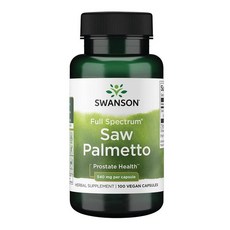 Swanson Saw Palmetto 남성 건강 모발 및 비뇨기 건강 지원을 찾는 남성용 풀 스펙트럼 허브 보충제 - 540mg (비건 캡슐 100개) 305701, 100 Count (Pack of 1), 1개