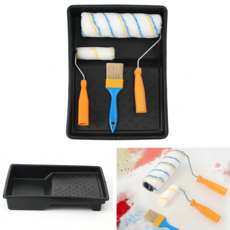 방수코팅 롤러 2p 페인트 양 조절 트레이 구석진 면 평붓 5cm 셀프 페인팅세트 블루, 1세트