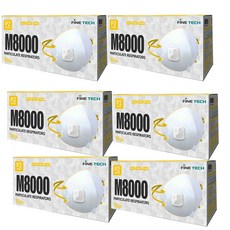 파인텍1급 안면부여과 방진마스크 M8000 (10개입) 분진 미스트, 화이트, 6개