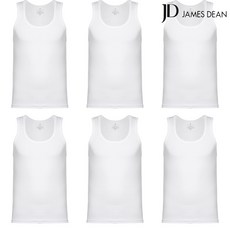 제임스딘 남성 부드러운 순면 민소매런닝 6매입