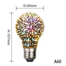 LED 3D 煙火燈泡 創意裝飾彩色燈, 1個, A60,4.5瓦