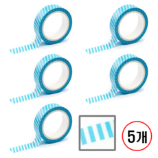 디자인마스킹 테이프 프린텍, 5개, 블루슬래시