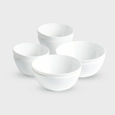 한국도자기 화이트블룸 공기 4p + 대접 4p 4인 세트, 화이트, 공기4p+대접4p, 1개