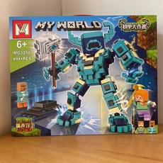 我的世界機甲大作戰 史蒂夫 麥塊 苦力怕 生日禮物 男孩禮物, 1個, 【494顆粒】循聲守衛機甲