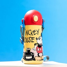 디즈니 미키마우스 어깨끈 이중스텐물통, 1개