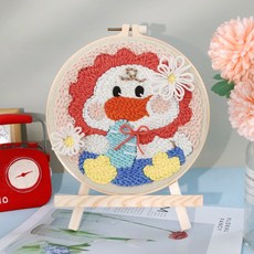 【超繪玩】戳戳繡毛綫繡針材料包 兒童學生課活動裝飾畫, 寶寶呀—送戳筆+支架 （材料包）⚑⚑, 1個