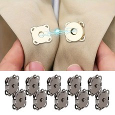 자석단추 스냅 똑딱이 원터치 단추 19mm 가방 코트용 10개 묶음, 블랙