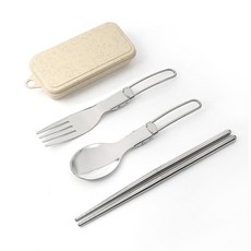 캠핑 아이보리 휴대용 숟가락 수저 포크 세트 부부 젓가락 세트 백화점 야외 스텐 캠핑 티타늄 유기 고급 dew+6974HA