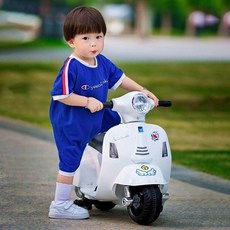 전동스쿠터 오토바이 생일선물 그린 붕붕카 + 민트 경찰 선물 스쿠터 자동차 전동오토바이, 단일 구동, 1개, 화이트 B