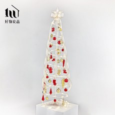 好物良品 北歐收納折疊式聖誕樹落地燈 (聖誕樹 聖誕燈 折疊收納 落地燈 氛圍燈), 1個, 金色+紅色