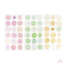실링 왁스 스탬프 스티커 핑크 실링도장 실링인장, 그린