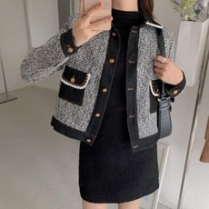 차무희옷 고윤정 여성 봄 하객룩 오피스룩 데일리 숏 트위드자켓