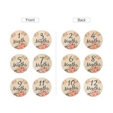 디데이달력 원목디데이달력 나무 기념 월간 카드 달 모양 새겨진 나이 사진 소품 액세서리 출산 선물, 1개