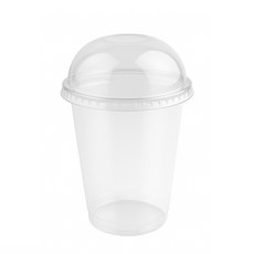 생활을그리다 디저트 PET 아이스컵 92mm x 14cm 330ml + 무타공 돔뚜껑 세트