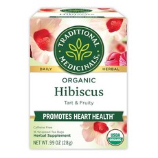 트레디셔널 매디시널 히비스커스 허브티 티백 Traditional Medicinals Hibiscus Tea, 10개입, 1.75g, 1개