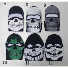 【Mr.17】骷髏頭套 鬼頭 面罩 全罩式頭巾 歹徒頭套 面具 哈雷 重機 生存遊戲 表演 萬聖節, 1個