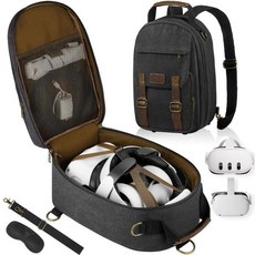 VR 엘리트 스트랩 배터리 버전 가상 현실 헤드셋 및 터치 컨트롤러 액세서리와 호환되는 조합 잠금 기능이 있는 SMRITI 하드 캐리링 케이스 여행 보관용 대형 휴대용 백팩, Black, With Code Lock