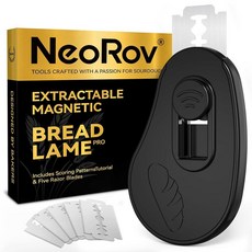 NeoRov 추출 가능한 자석 빵 라메 반죽 스코어링 도구 - 전문 사워도우 스코어링 도구 - 사워도우 빵 베이킹 및 빵 스코어링 도구 - 스코어링 패턴 소책자 및 면도날 5개