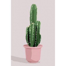 플레이어바웃 DIY 명화그리기 세트 유화 10 x 15 cm, 그린 선인장 (AX298), 1개