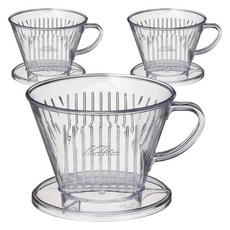 칼리타 플라스틱제 커피드리퍼 102-D 2-4인용, 3개, 0ml